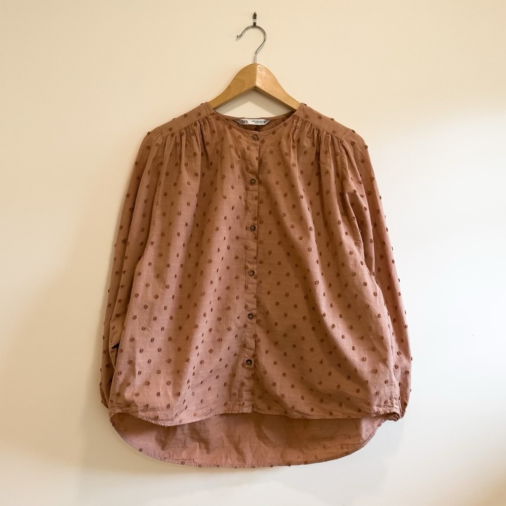 Zara - Boxy balloon-sleeve blouse